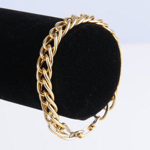 Monet Gold tone charm or ID Bracelet